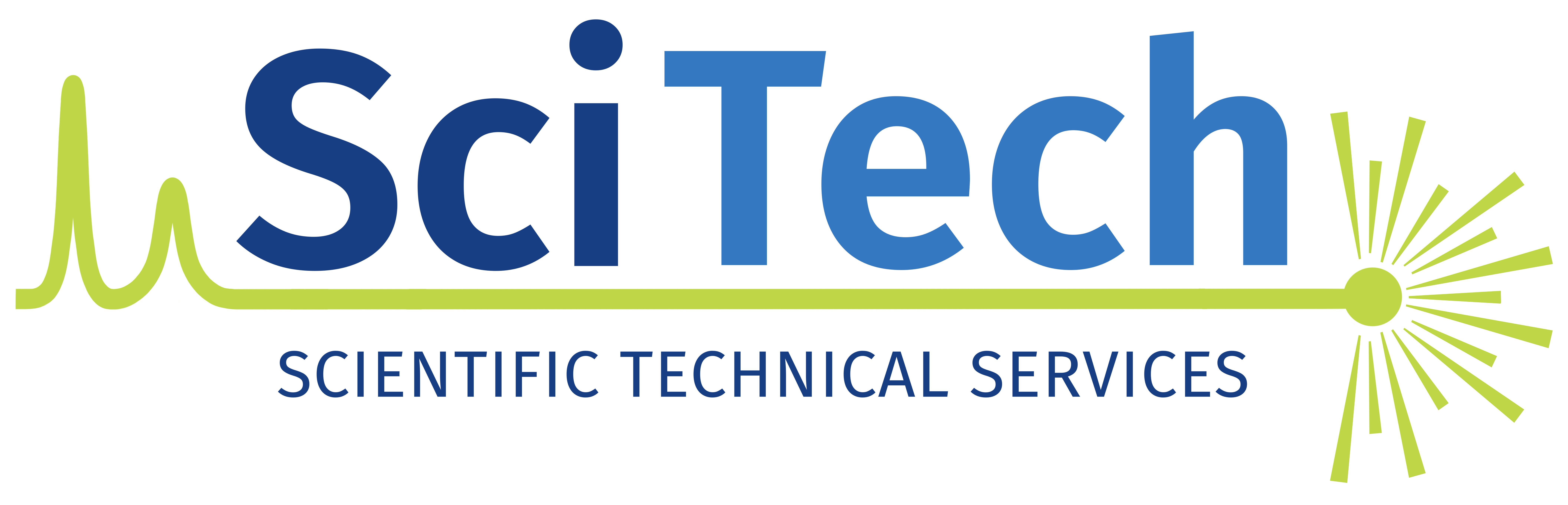 SciTech logo in blues and green